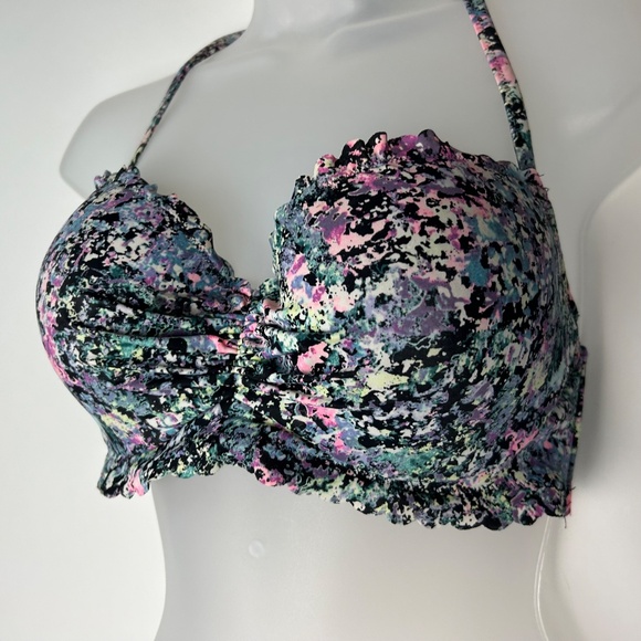 Victoria's Secret Floral Ruche Lightly Padded Wire Swim Bra 34D - Picture 2 of 12